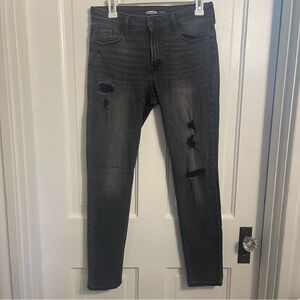 Old Navy High Rise Rockstar Super Skinny Distressed Dark Grey Jeans Size 8